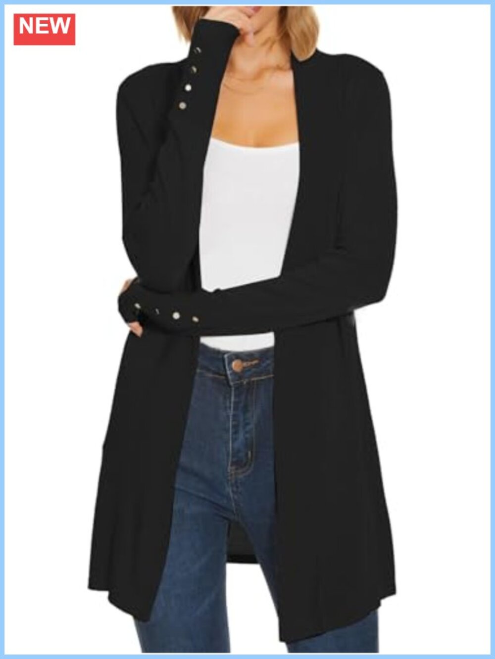 Women's Long Open Front Knit Cardigan Sweater Lightweight 100% Rayon